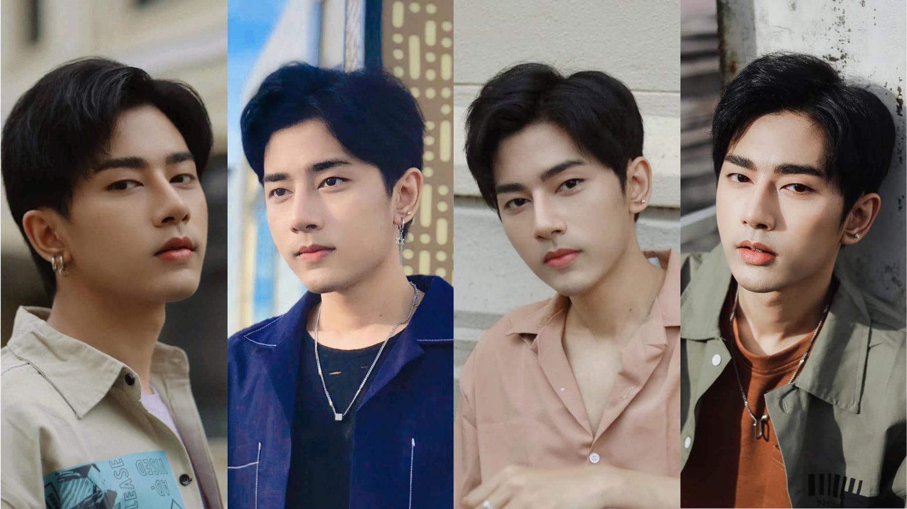 Four portraits of Wai Yan Aung side by side, each in a different jacket.